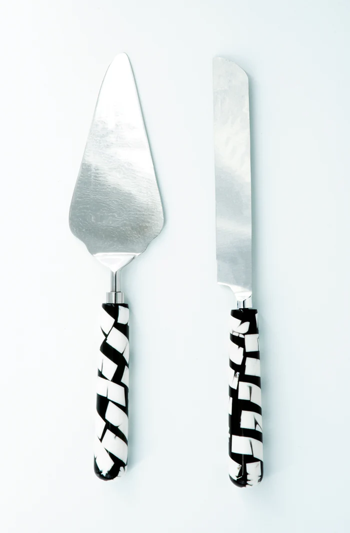Salad Server Set Black/White