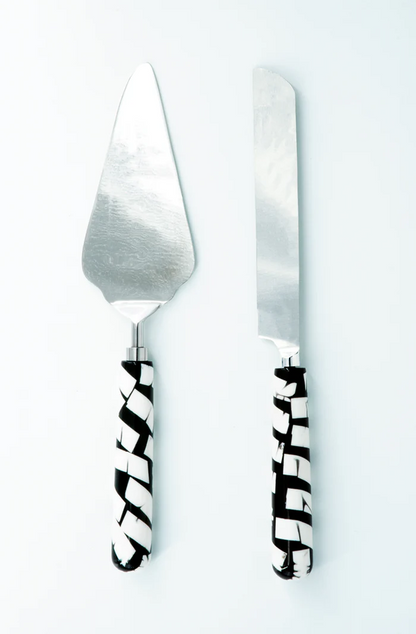 Salad Server Set Black/White