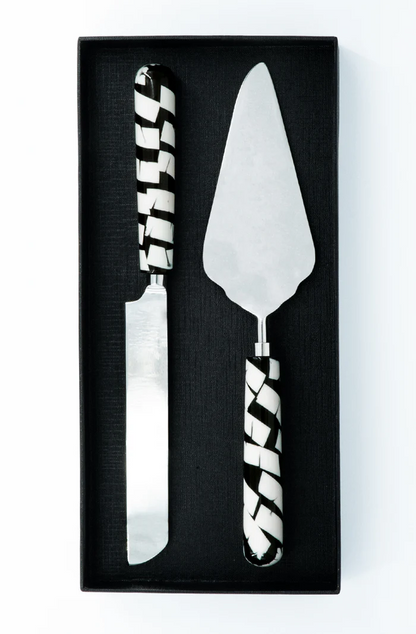 Salad Server Set Black/White