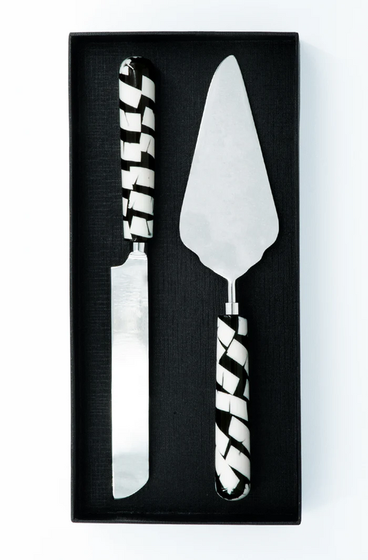 Salad Server Set Black/White