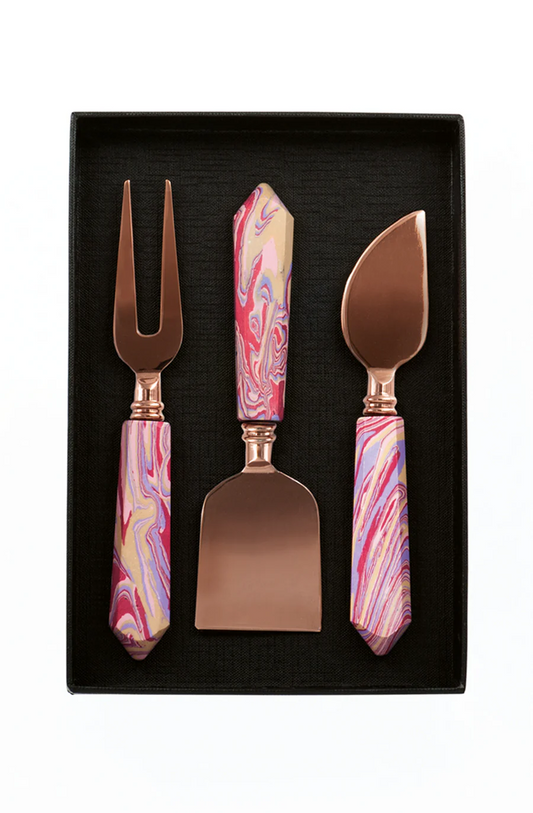 Cheese Knife Set -Pink Marble