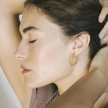 Stardust Large Gold Hoop Earrings