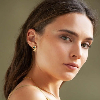 Favorita Colors Gold Studs- Double