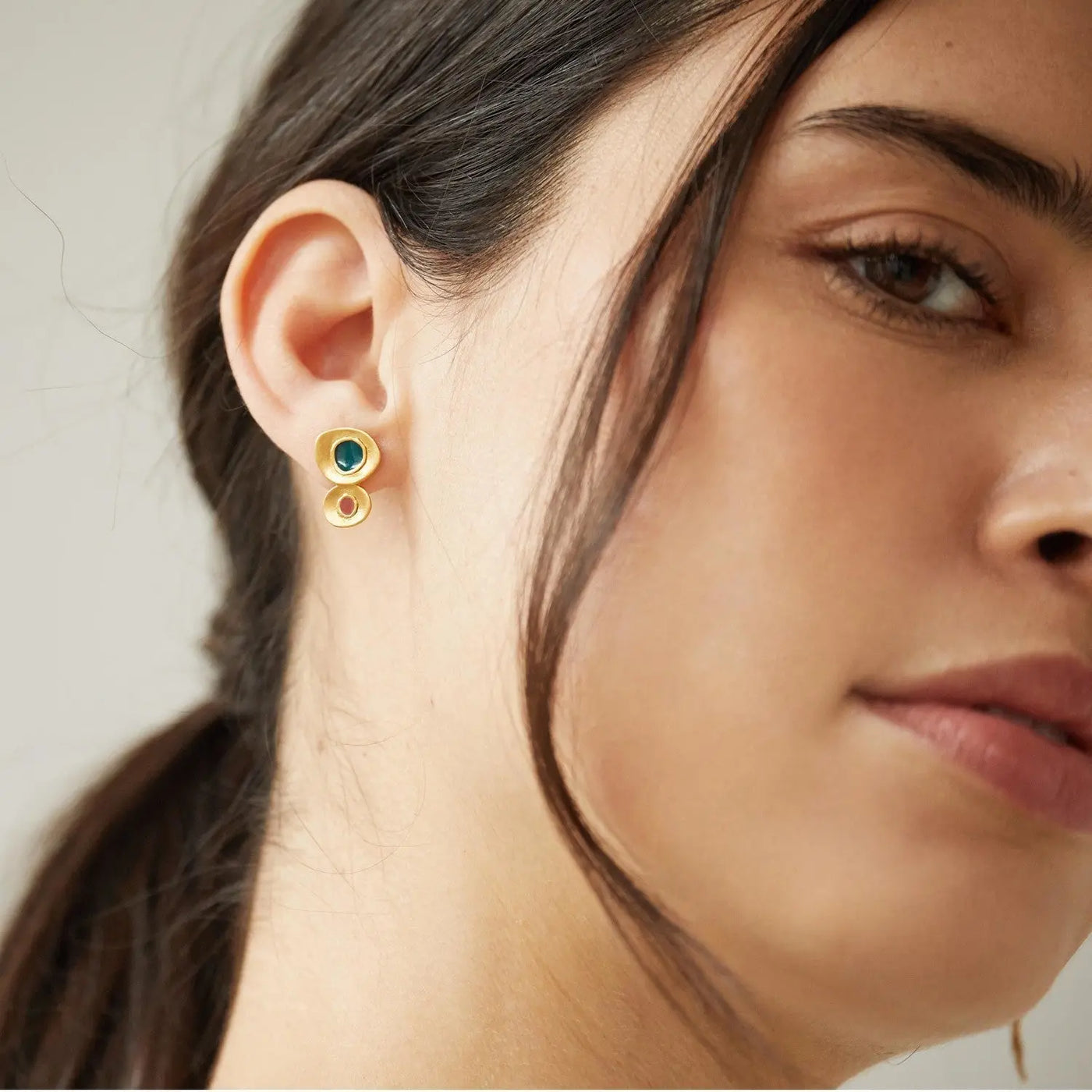 Favorita Colors Gold Studs- Double