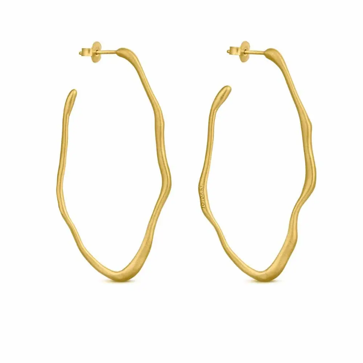 Clara Gold Hoops / Oval / Medium
