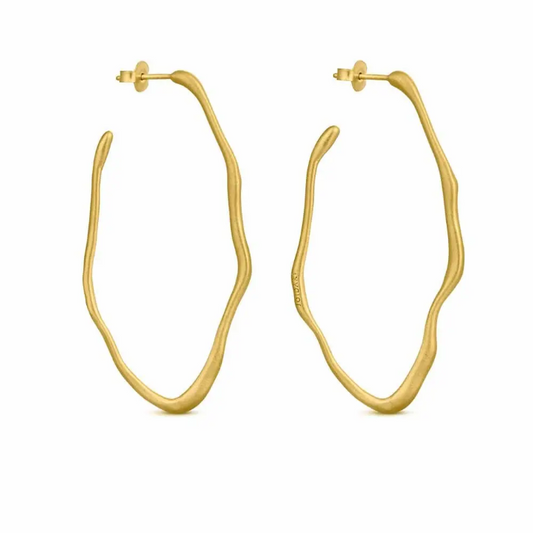 Clara Gold Hoops / Oval / Medium