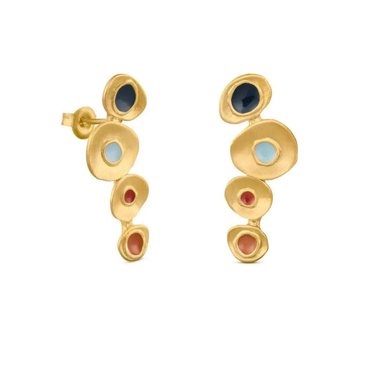 Favorita Colors Gold Studs Four Drop