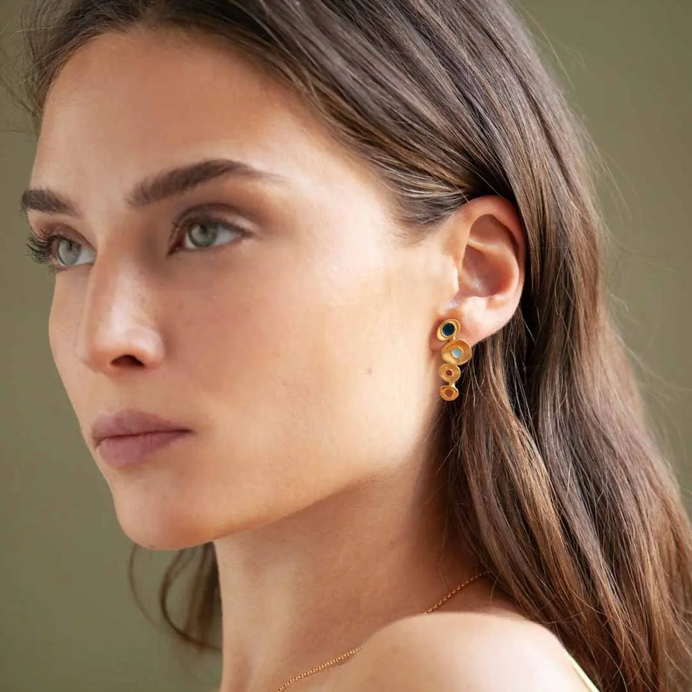 Favorita Colors Gold Studs Four Drop