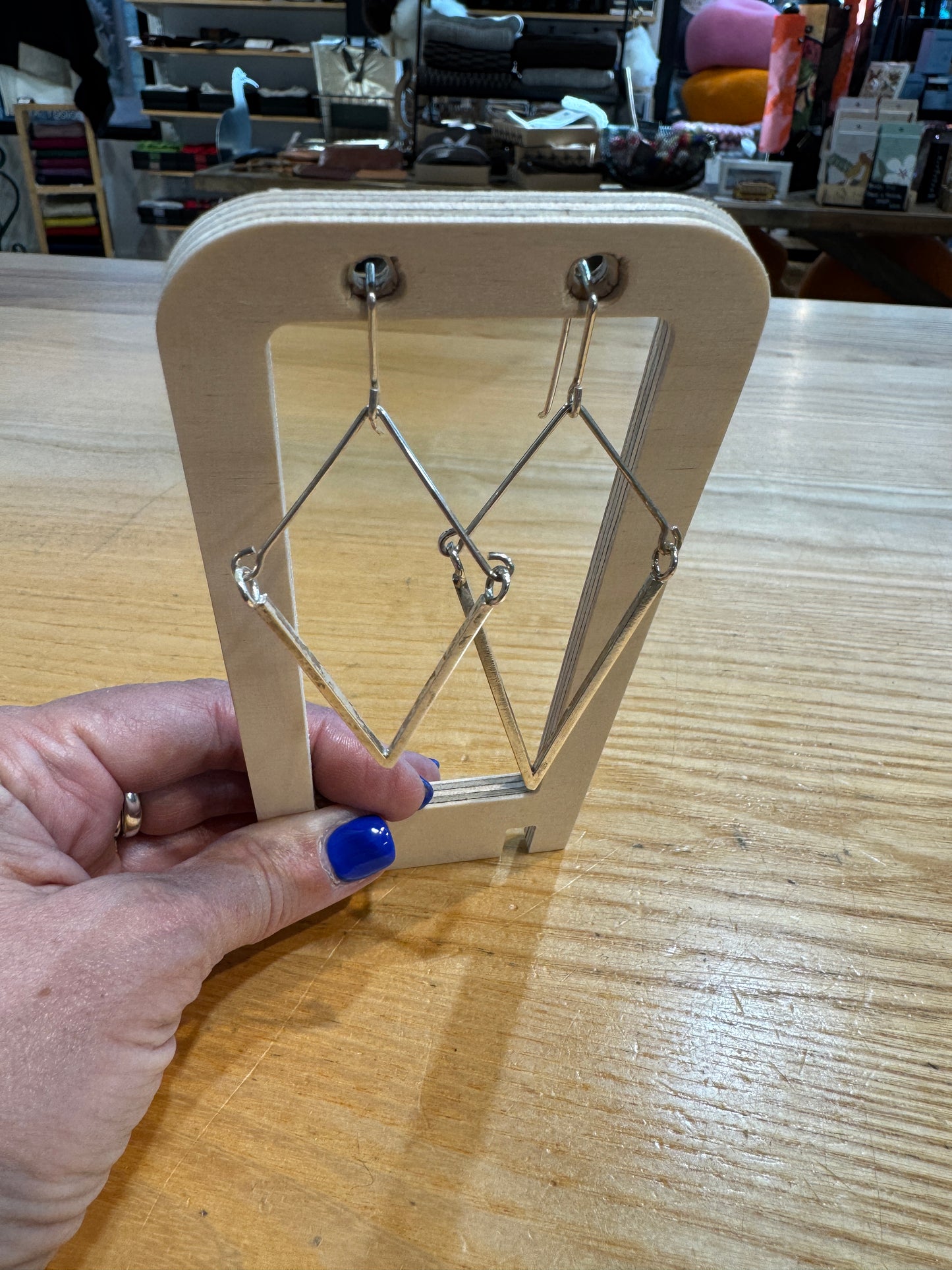 Sterling Silver Triangle - earrings