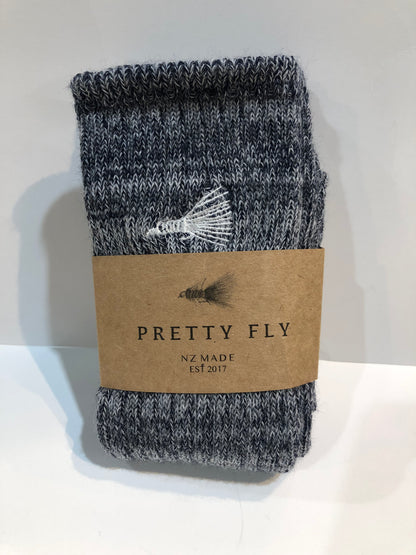 Pretty Fly Merino socks available shopology Christchurch CBD.  100% Merino Wool Socks made in New Zealand.&nbsp;  One of the remarkable characteristics of merino wool is its ability to regulate body temperature. It has natural insulating properties, which means it keeps you warm in cold weather and cool in warm weather.