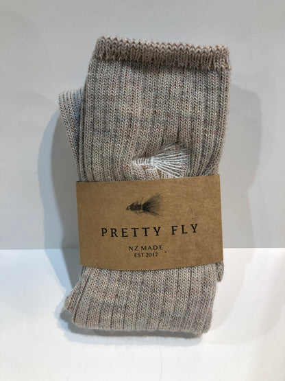 Pretty Fly Merino socks available shopology Christchurch CBD.  100% Merino Wool Socks made in New Zealand.&nbsp;  One of the remarkable characteristics of merino wool is its ability to regulate body temperature. It has natural insulating properties, which means it keeps you warm in cold weather and cool in warm weather.