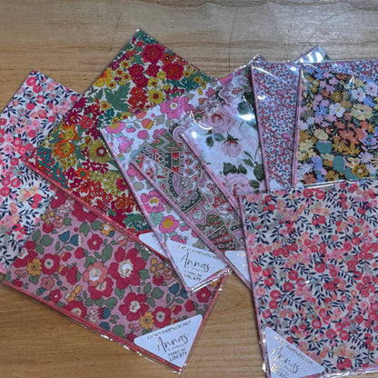 cotton hankies, predominently pinks.
