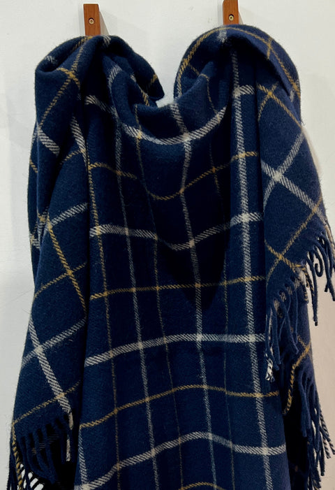 New Zealand made soft, warm, lambs wool Blue tartan blanket or throw.  100% Wool, Sustainable, Ethical and traceable to the farm.  Shopology has an extensive collection of blankets and throws to choose from in store and online. We love to support New Zealand farmers and natural fibres. Available at www.shopology.co.nz