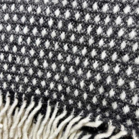 Knut Woven lambs Wool Throw - Dark Grey. Available at www.shopology.co.nz 