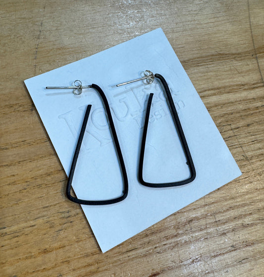 black powder coated sterling silver earrings