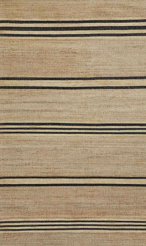 Available exclusive shopology Christchurch CBD. Hand-woven from natural Jute with black yarn stripes 100% Jute Hard-wearing and durable, suitable for general living areas Available in 1.6m x 2.3m and 2m x 3m sizes Umbra is natural jute rug with a flat weave that brings a warm and raw aesthetic — ideal for relaxed living, modern contemporary and classic interiors alike. available in 1.6m x 2.3m and 2m x 3m and features a full cotton backing and edging for improved longevity and wear.