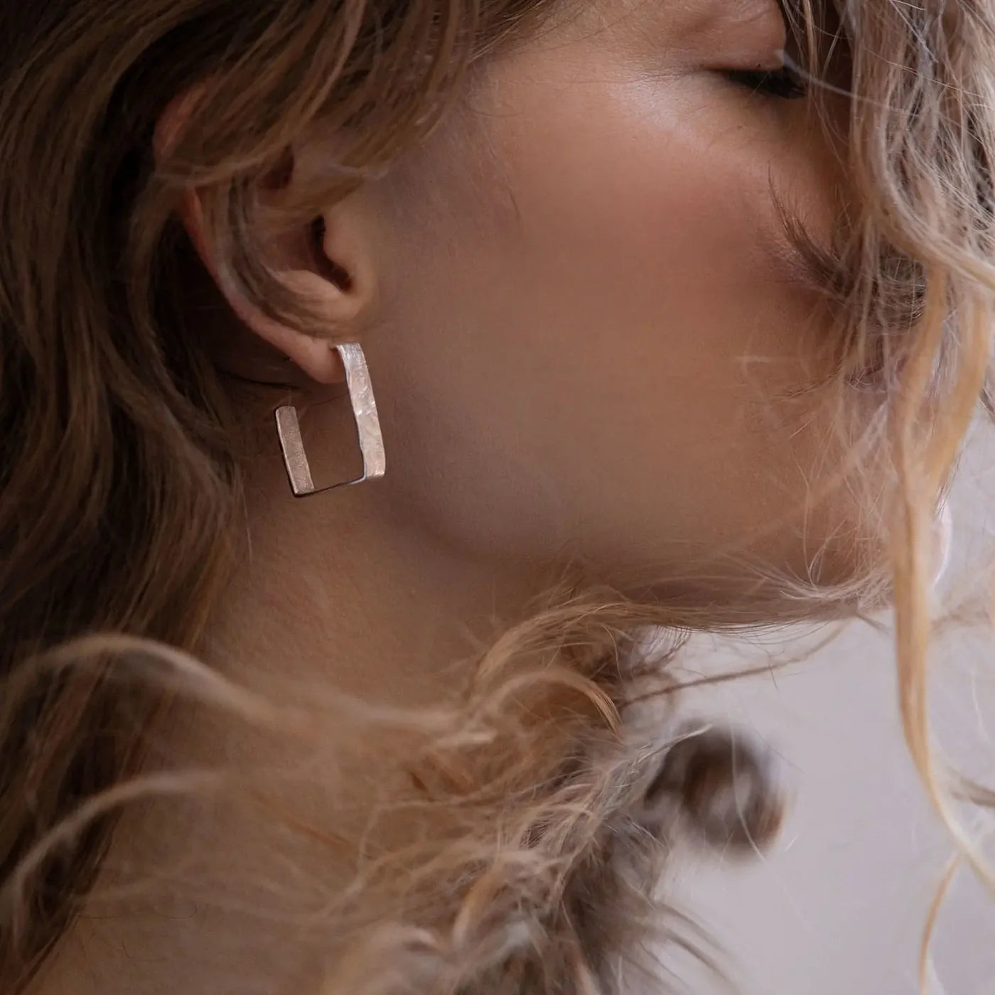 Lignis Silver-Plated Hoops- Large