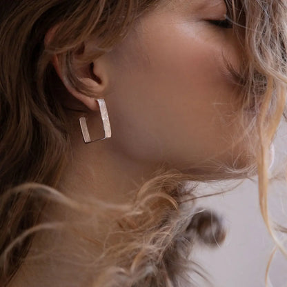 Lignis Silver-Plated Hoops- Large