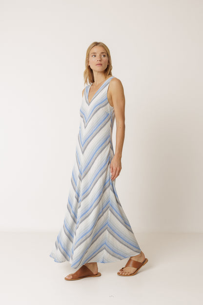 Striped Maxi A-Line Dress