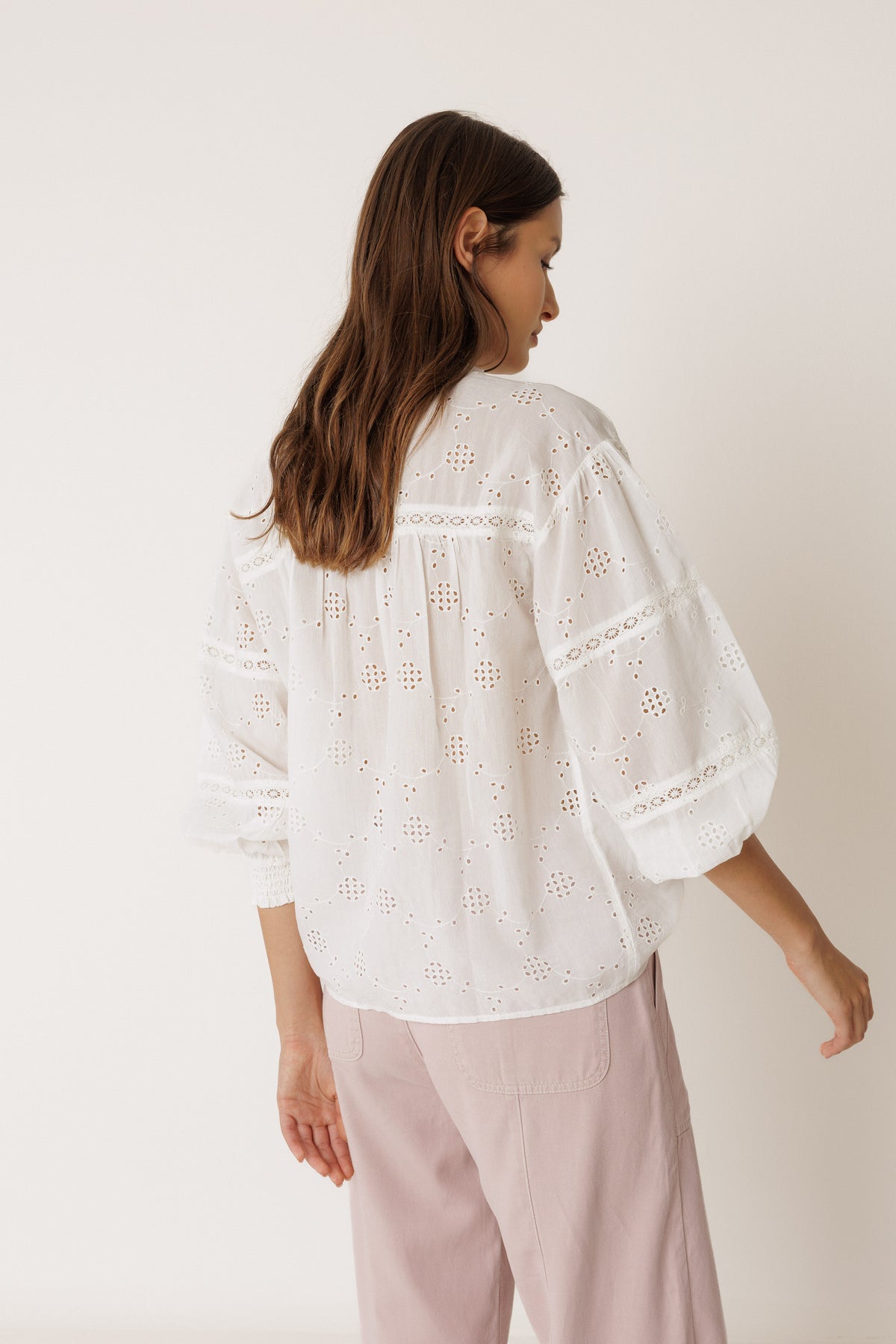 Shirt with Schiffli Embroidery