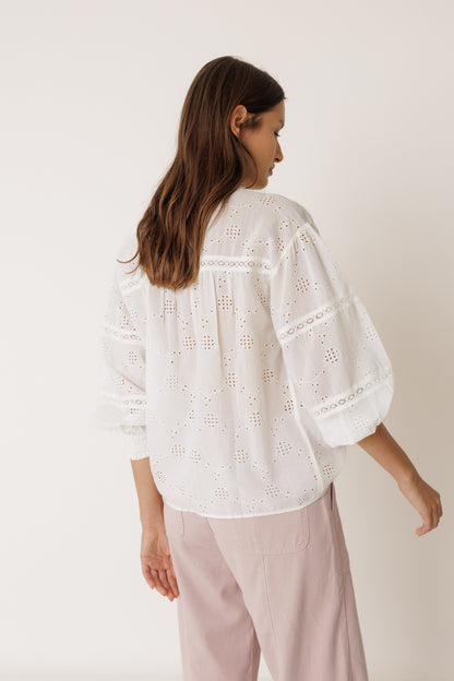 Shirt with Schiffli Embroidery