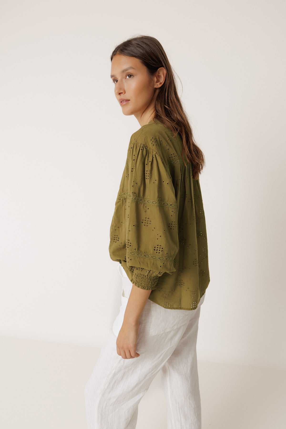 Shirt with Schiffli Embroidery