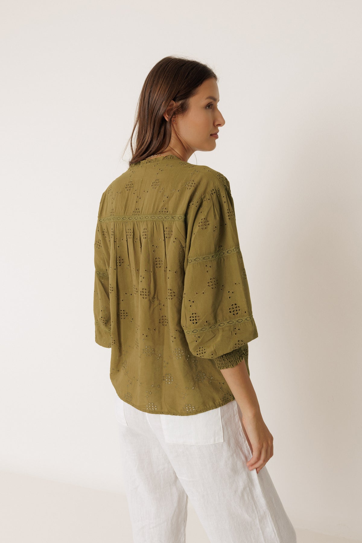 Shirt with Schiffli Embroidery