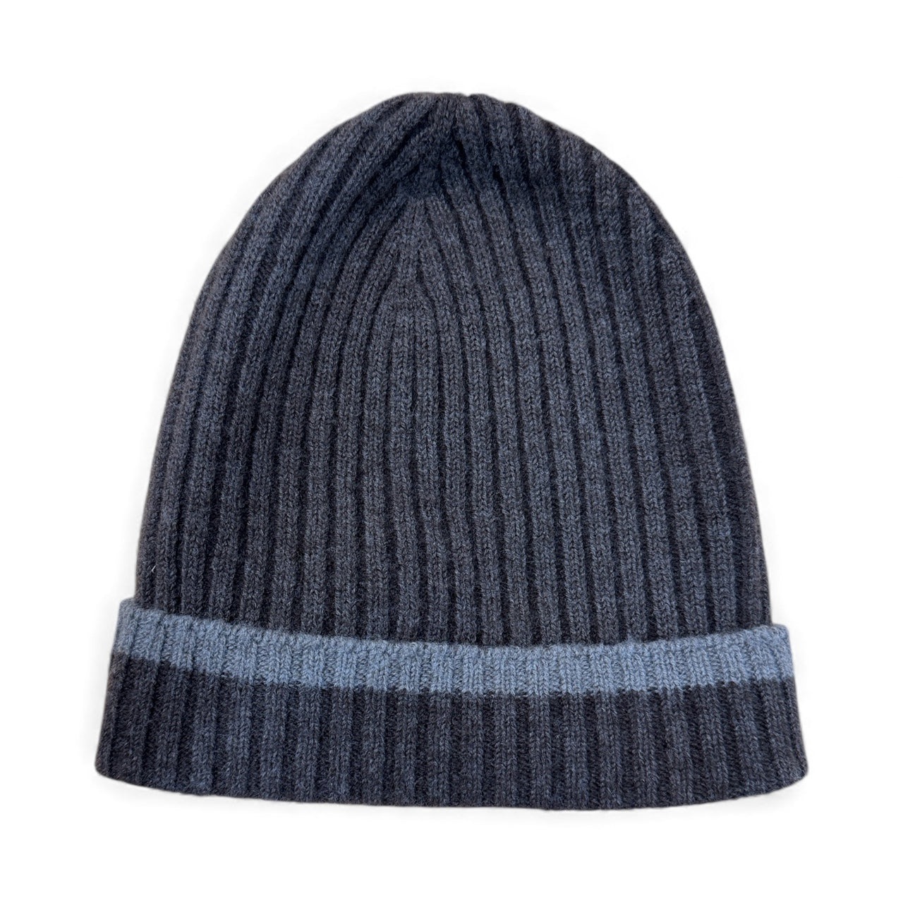 Natural Knitted Beanie with Contrast