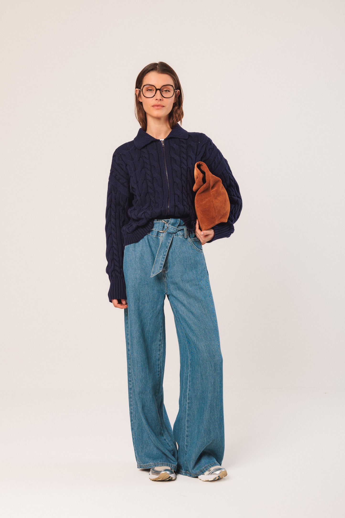 Izzy Zip Cable Cardigan