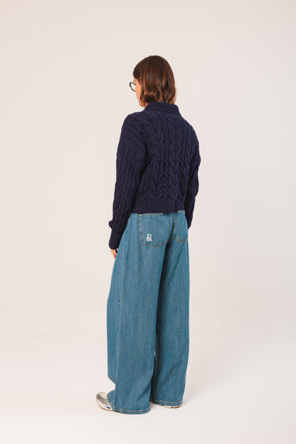 Izzy Zip Cable Cardigan