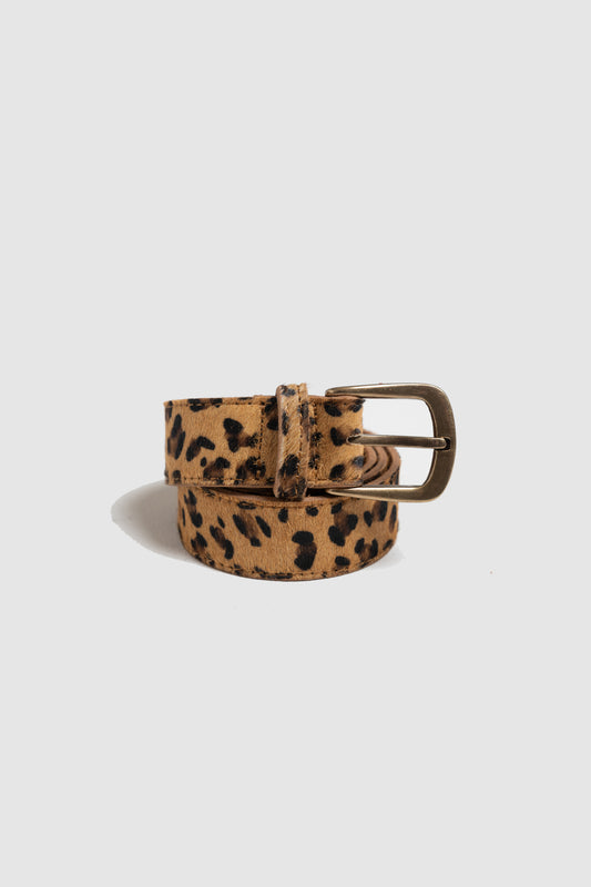 Leather Animal Print Belt