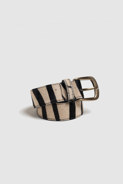 Leather Animal Print Belt