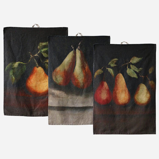 Vintage Pear Linen Tea Towel