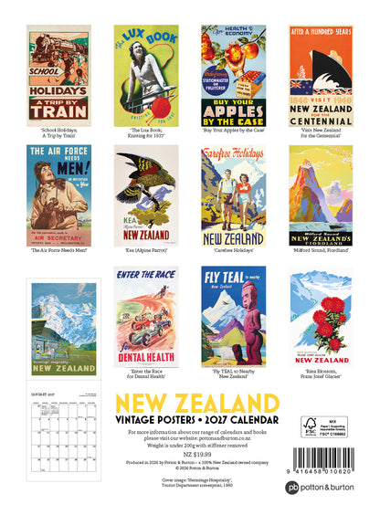 New Zealand Vintage Poster Calendar 2027