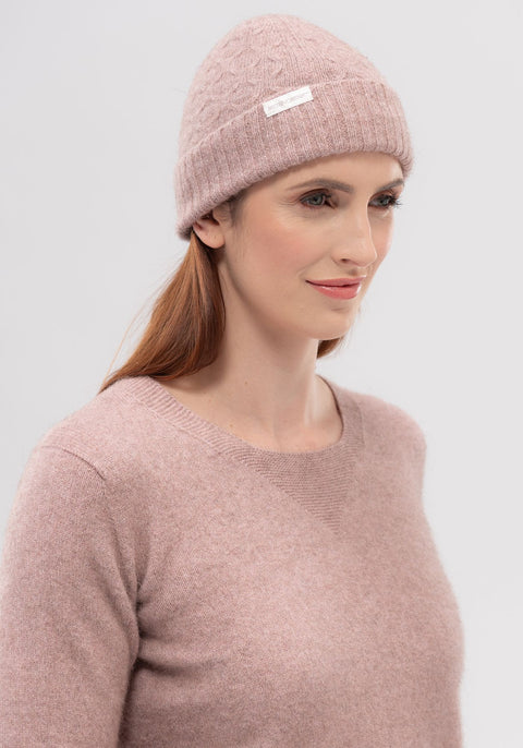Chloe Beanie, Merinomink available shopology.  Featuring the unique Chloe stitch, this stylish beanie will help your head stay warm even in the harshest weather. Unisex Beane. 50% merino, 40% possum, 10% mulberry silk Made locally Christchurch, New Zealand.