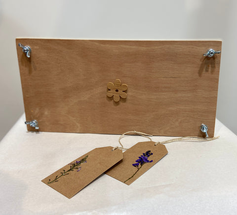 Hand crafted Flower Press available exclusive shopology, Christchurch CBD.  Excellent as a gift to preserve all those beautiful flowers. Ideal for children to learn how to appreciate nature.  The Flower Press comes in two sizes.  Small = 15cm / 15cm  Large = 30cm / 15cm   