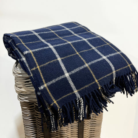 New Zealand made soft, warm, lambs wool Blue tartan blanket or throw.  100% Wool, Sustainable, Ethical and traceable to the farm.  Shopology has an extensive collection of blankets and throws to choose from in store and online. We love to support New Zealand farmers and natural fibres. Available at www.shopology.co.nz