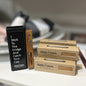 The Rimu & Nail Bottle Opener is handmade from NZ Rimu. A four inch builder's nail wraps around the timber and it has one magnet to catch the cap and a second magnet to hold it to the fridge.