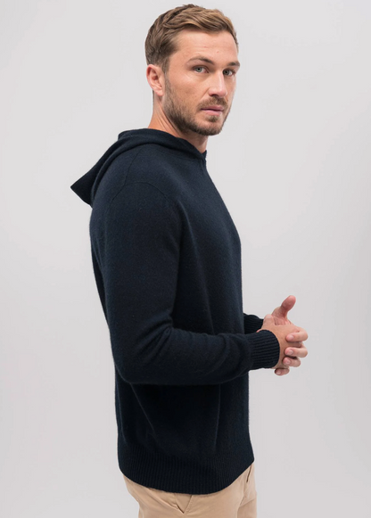 Untouched World, Cassum blend of merino, possum, cashmere & silk, luxurious, seasonal jumper, unisex, menswear, luxuriously soft, lightweight, pill-resistant, itch free for sensitive skin, weightless warmth, pill-resistant, silky soft & comfortable, gift, knitwear, Made in New Zealand, stylish, washable, natural, eco-friendly, clothing, breathable, biodegradable, Shopology, Cassum Hoodie, jumper, Canterbury made, local, exclusive CBD, unisex